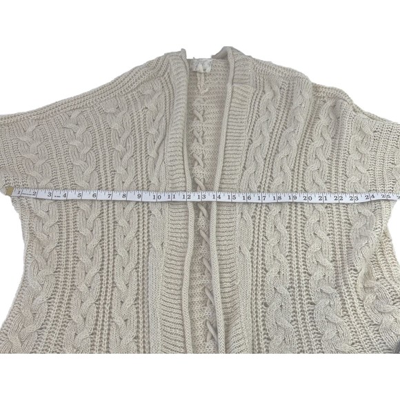 Hippie Rose Womens M Cream Open-Front Cardigan Cable Classic‎ Boho Preppy Solid - Picture 8 of 10